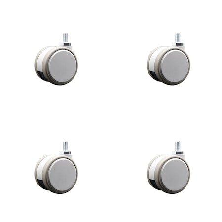 Service Caster 2.375 Inch MRI Safe Casters, 3/8 Inch Threaded Stem, Set of 4, 4PK SCC-TS02S60-TPR-GRY-381634-MRI-4